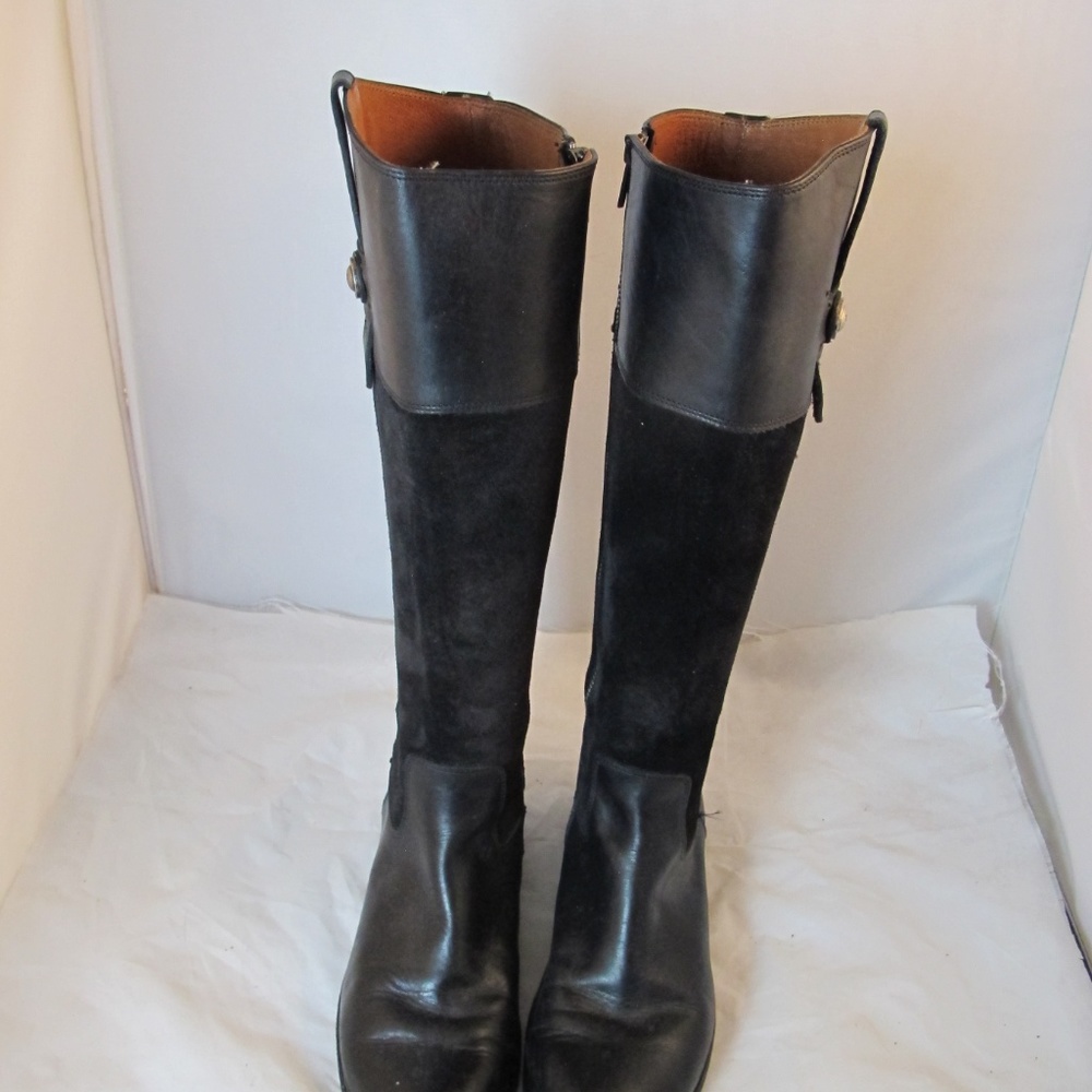 FRYE Leather Suede Knee High Tall riding boots 8.5 - Picture 3 of 8